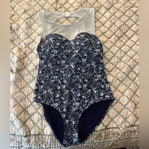 Navy Floral One Piece Swimsuit